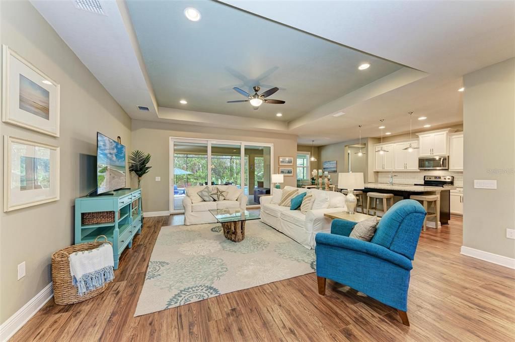 Living room with open floorplan.