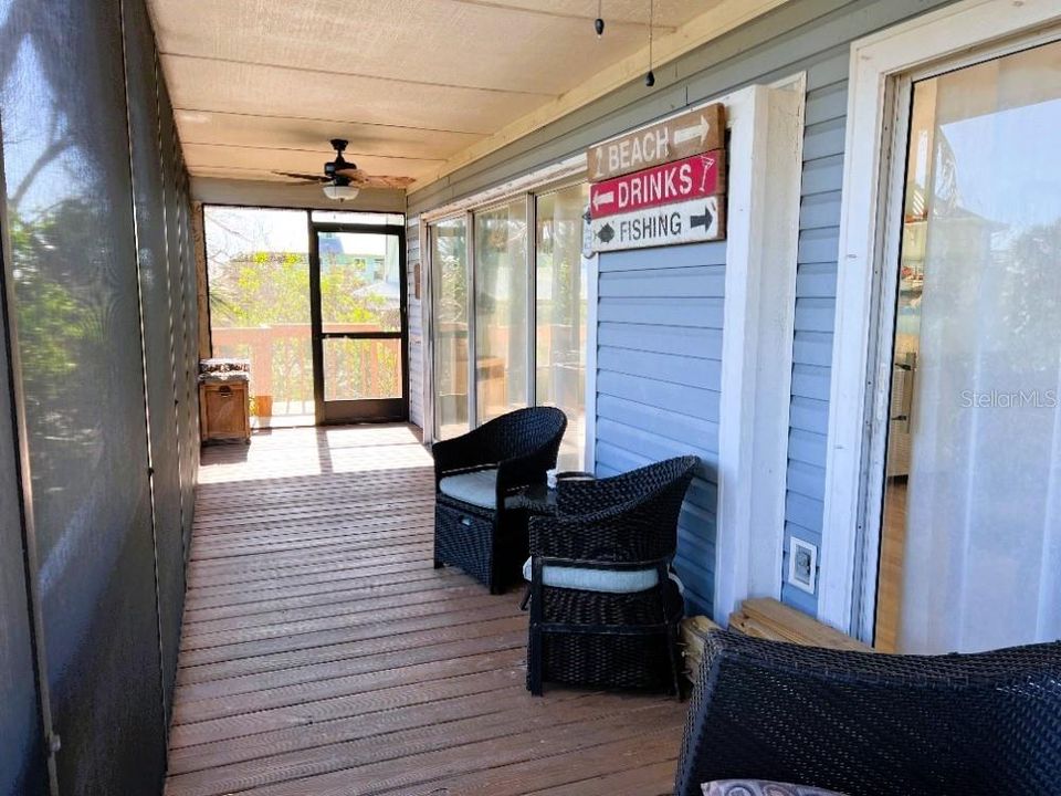 Front porch with pocket sliding glass doors