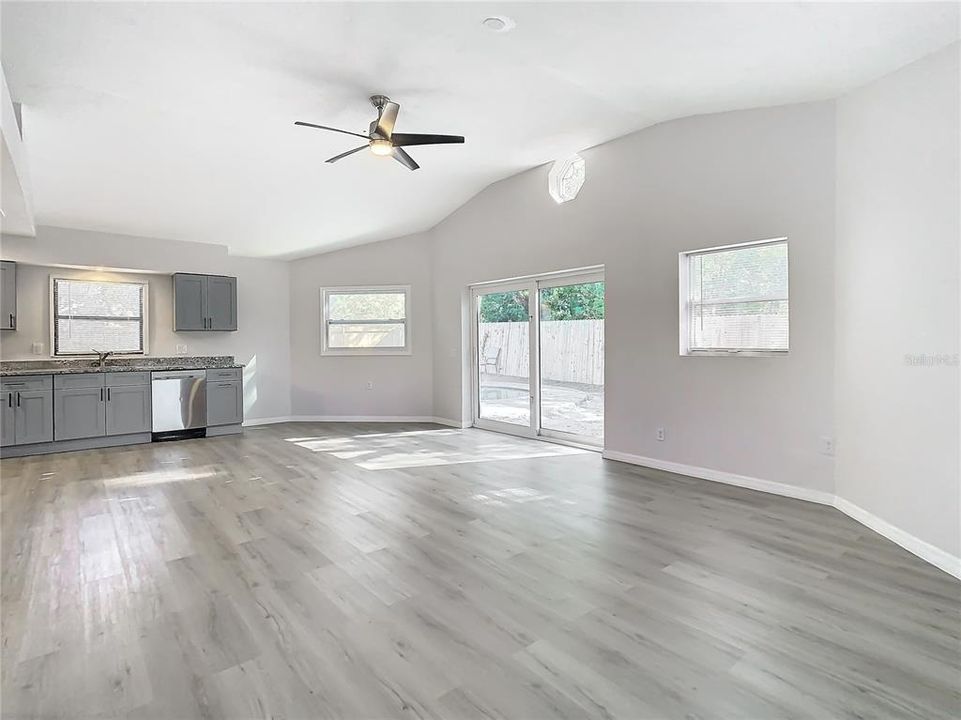 Family Room - Dining Area - Kitchen