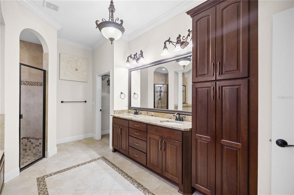 Double sink Vanity with custom cabinets