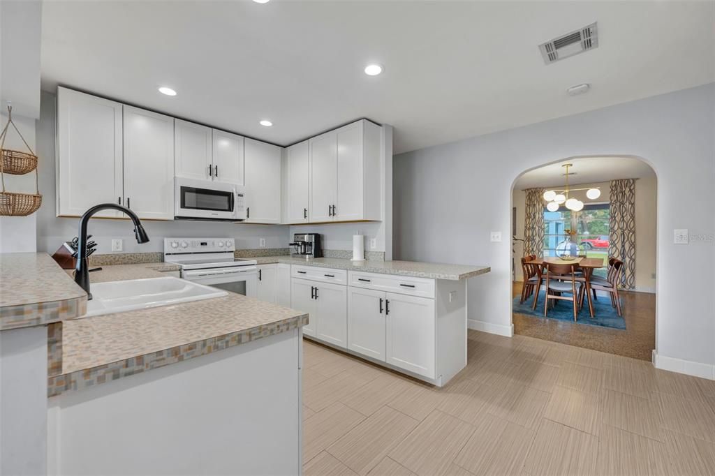 Modern kitchen with a touch of 70's countertops