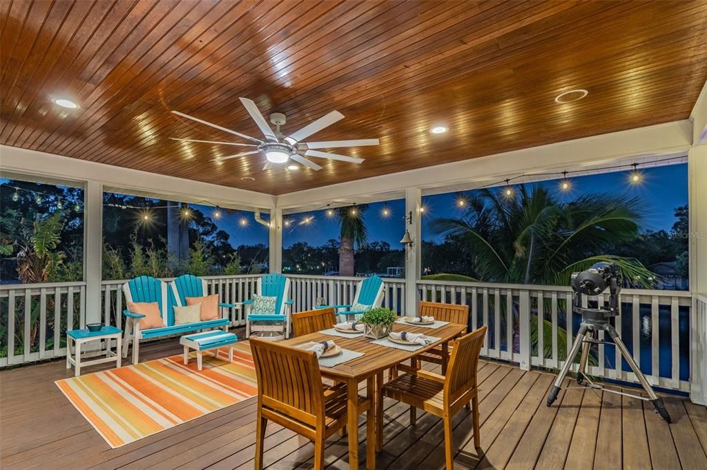 Night view - upstairs deck