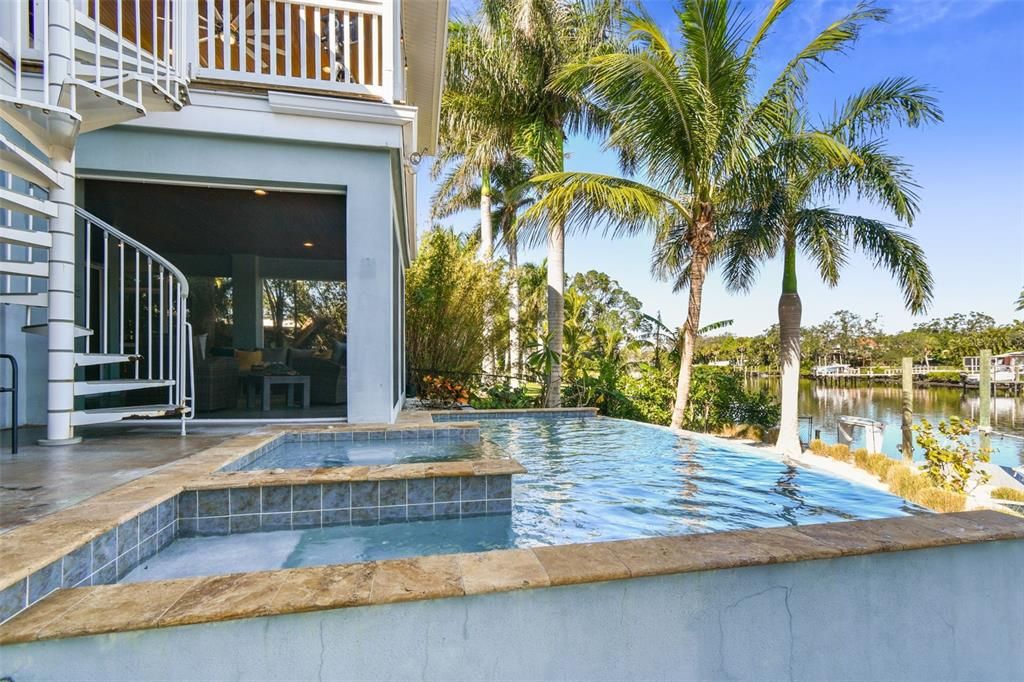 Pool and Spiral Staircase