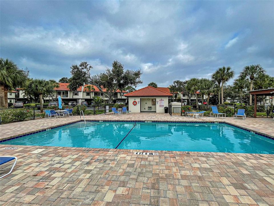 View of pool and out-building.