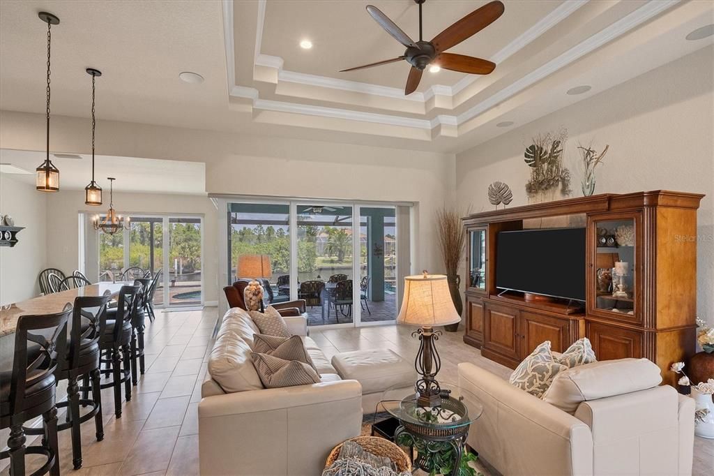 Volume Tray Ceiling and Large Windows for Spacious Living