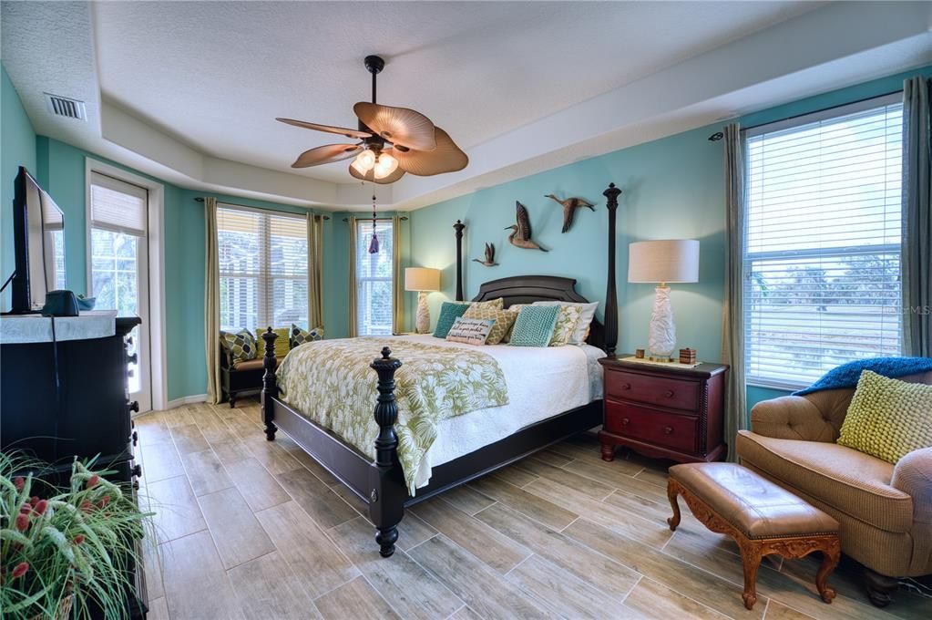 Primary Bedroom with Tray Ceilings