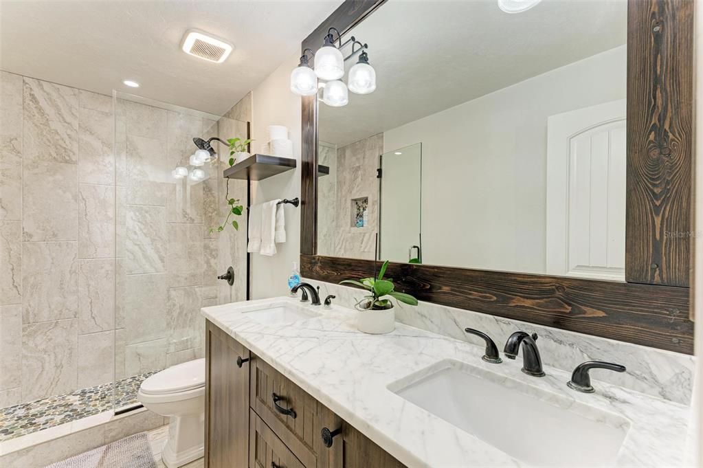 Second Bathroom with double vanity.