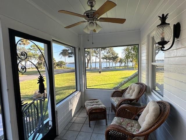 Porch with view of Intracoastal