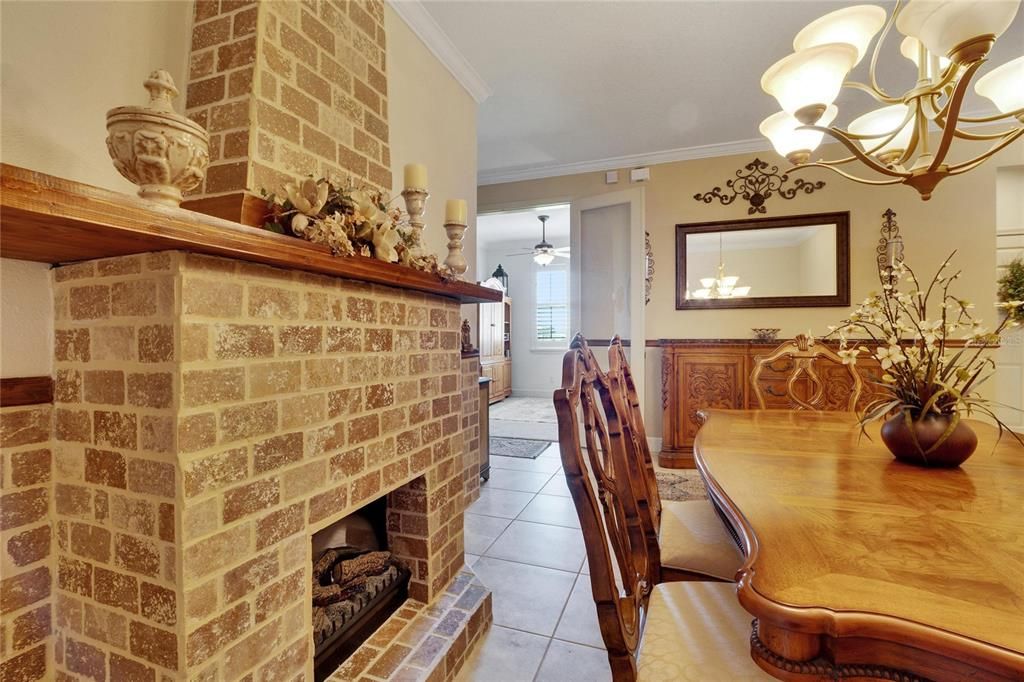 Fireplace in Dining Room