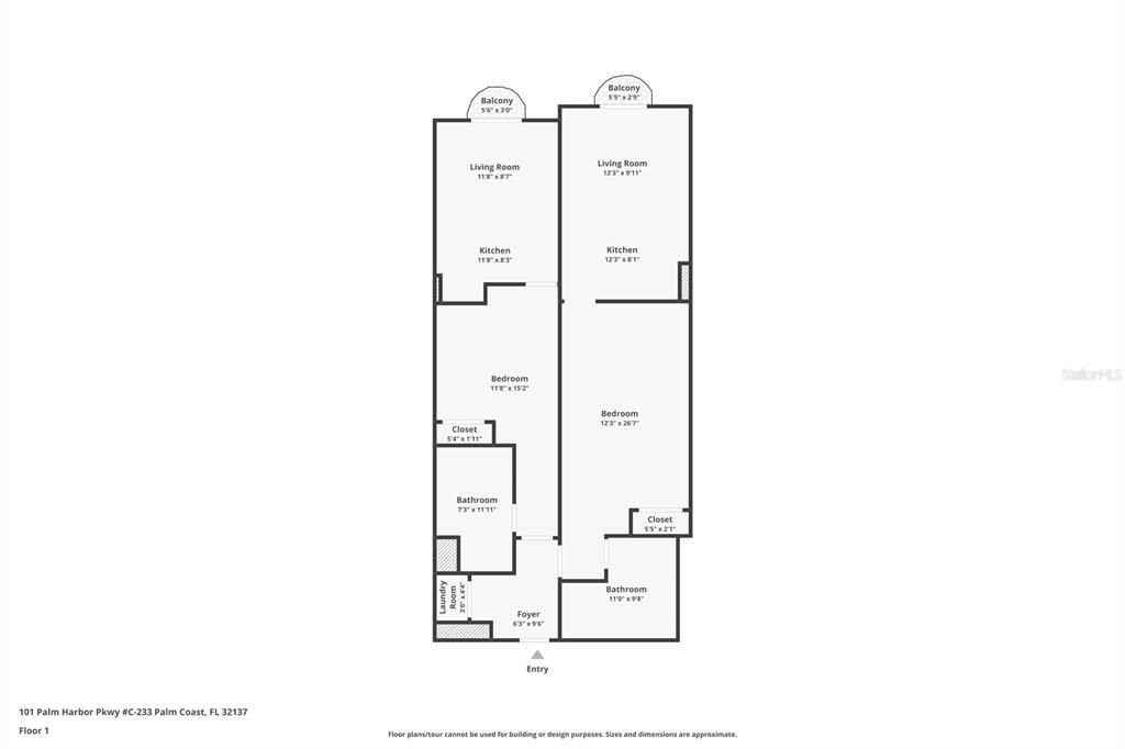 For Sale: $223,000 (2 beds, 2 baths, 1125 Square Feet)