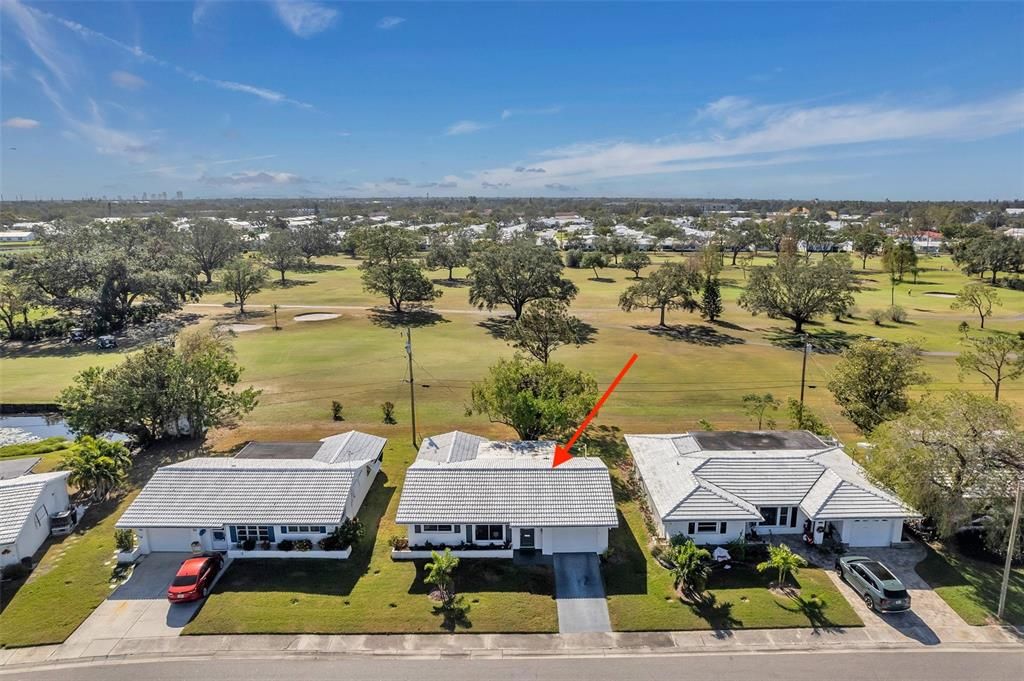 House located on golf course