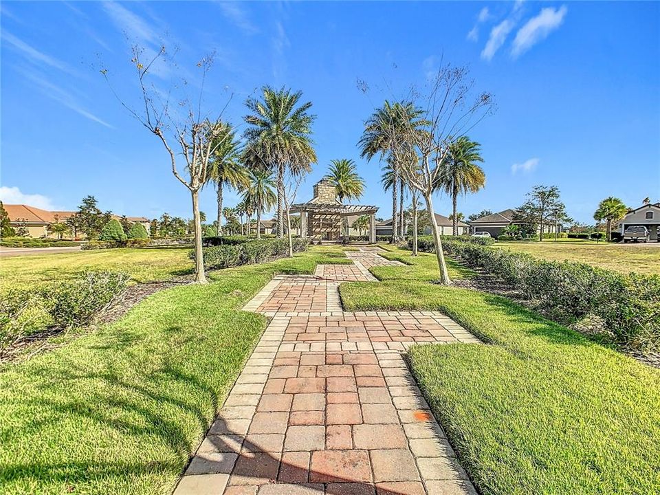 Paver walk way and street.