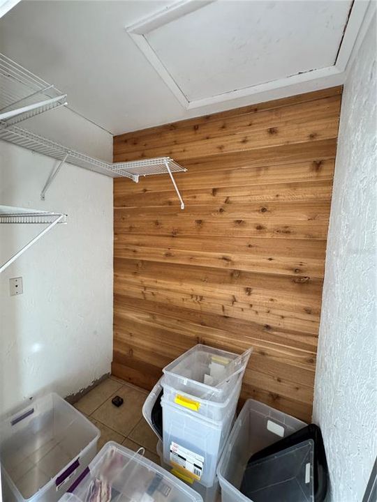 Storage closet located on the patio