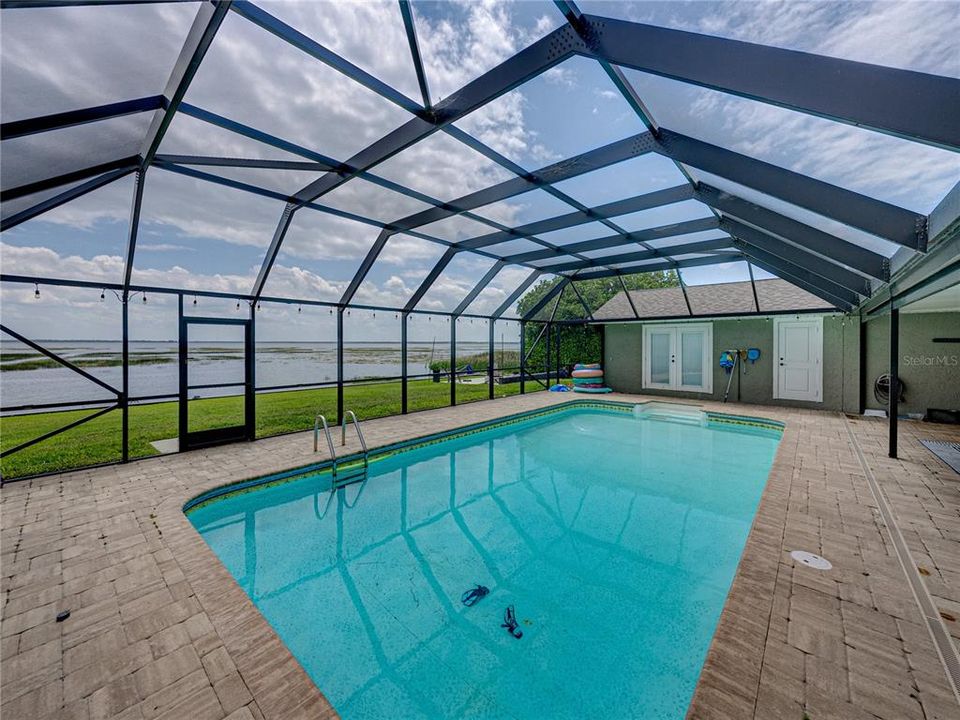 Pool overlooking lakefront