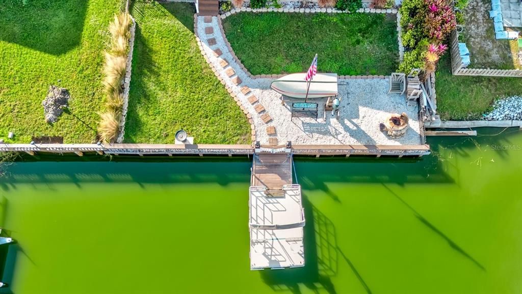 Aerial Shot of Backyard and Dock