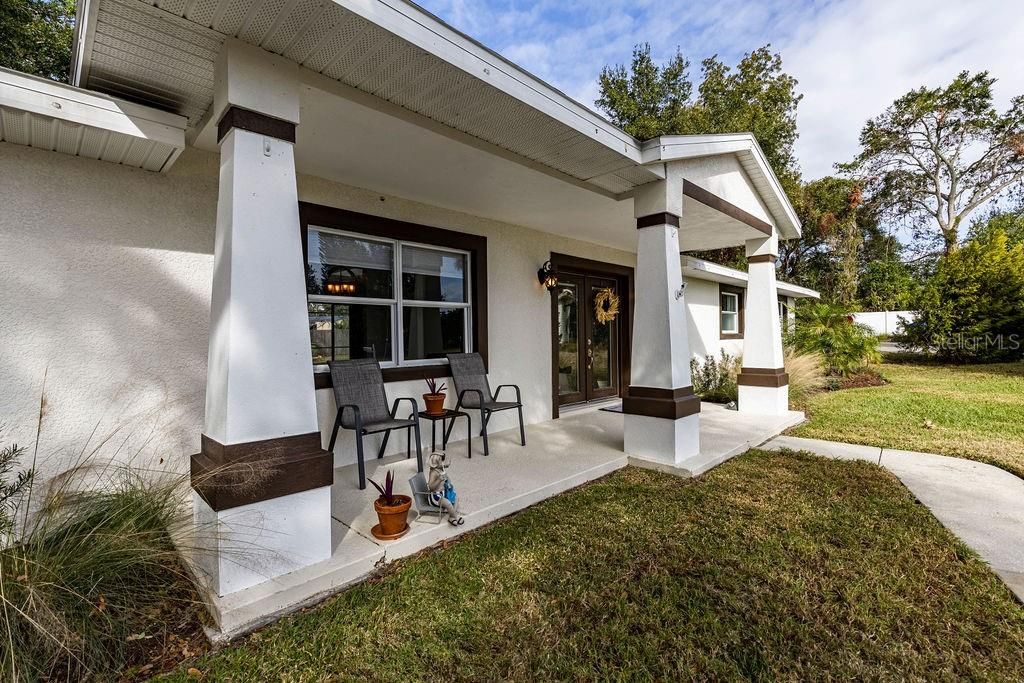 Generous Porch with Double Glass Doors