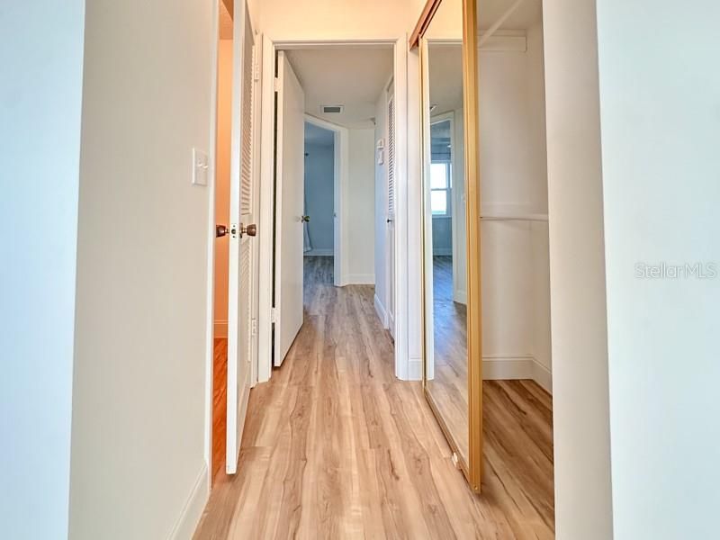 dual closets in primary bedroom