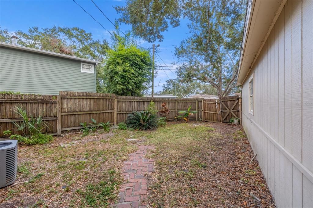 Fenced rear yard and detached garage