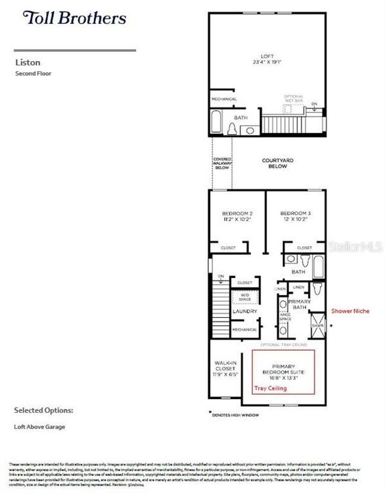 Second floor layout including garage loft