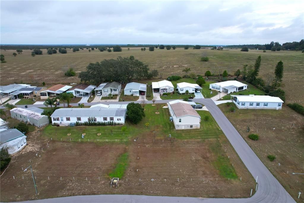 Aerial from the back of the property