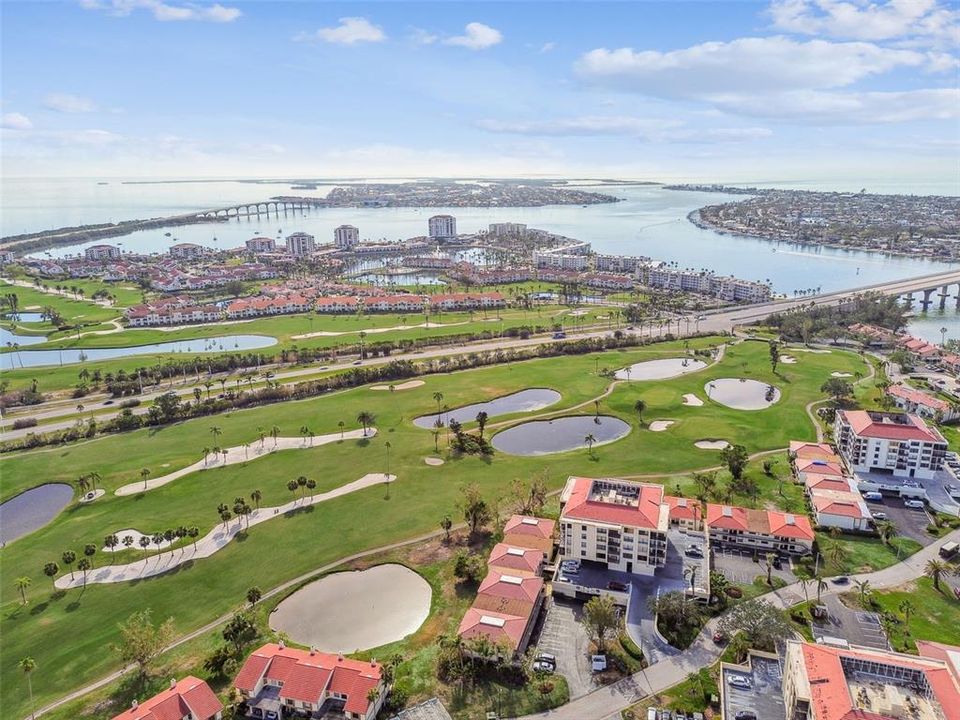 The bridge to Tierra Verde & Fort DeSoto park is on the left