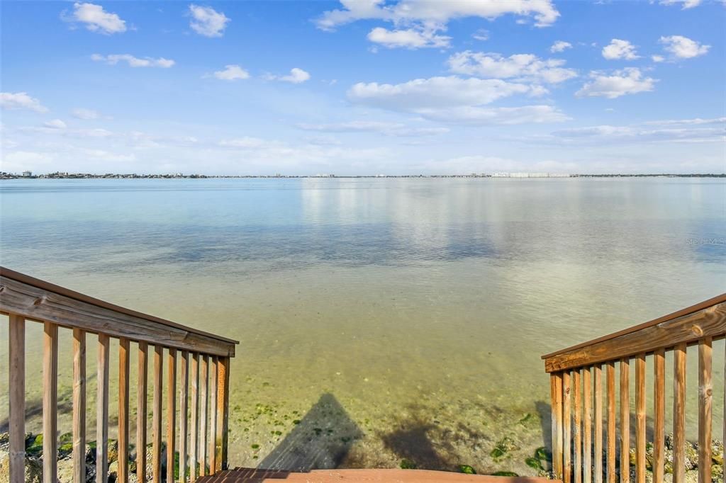 Tidal waters of bay allow beach access too and fishing