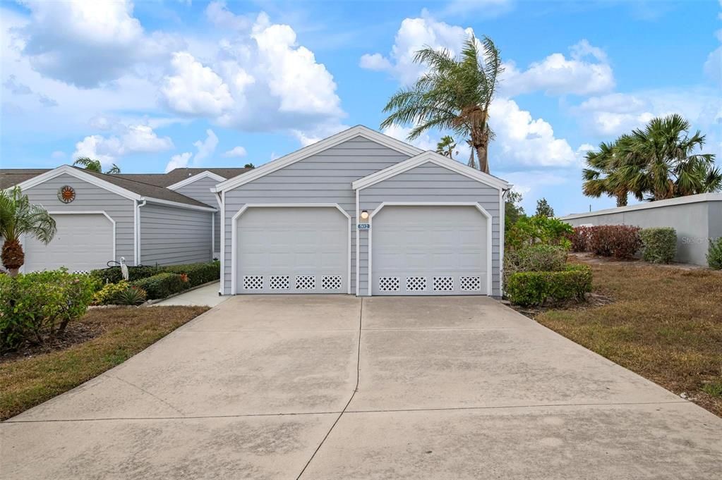 End unit with two car garage