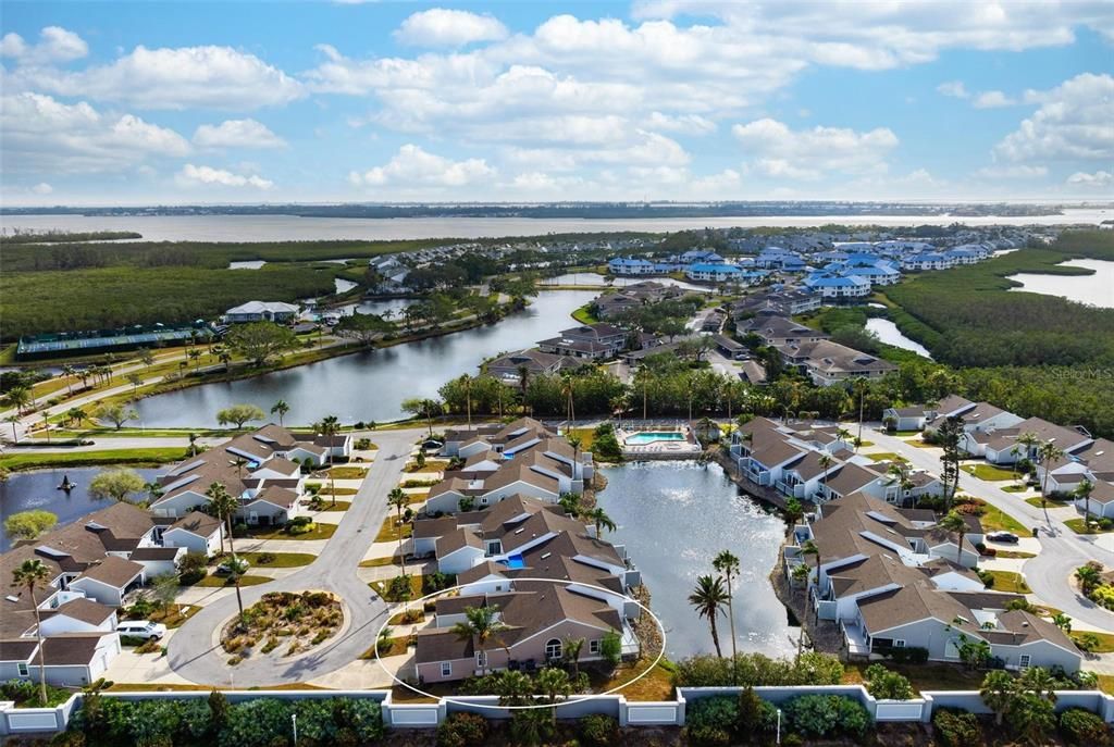 Aerial views south of Perico Bay Club community