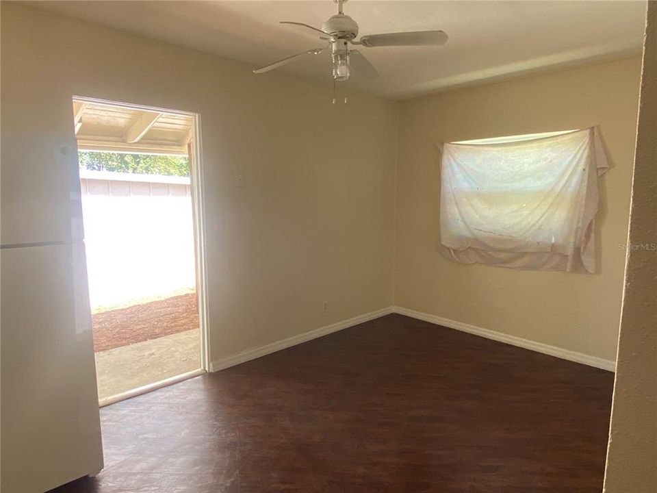 dining area ( but new blinds have been installed)- 3rd bedroom is to the right of the window