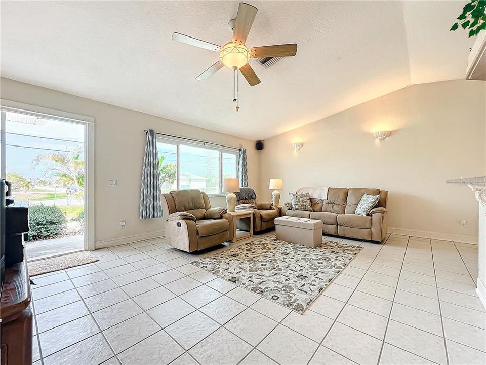 Living room view of front door