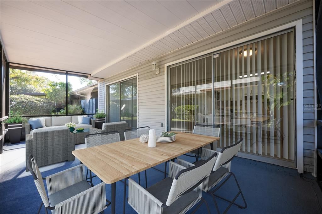 Large screened lanai for those seeking outdoor space! Virtually Staged.