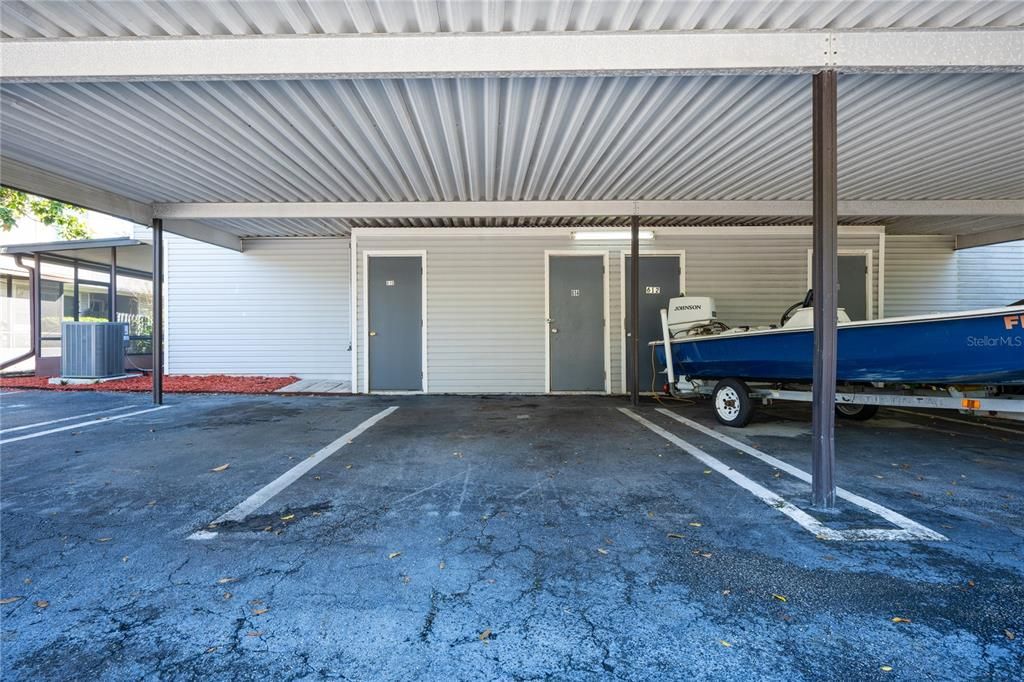 COVERED PARKING/DEDICATED STORAGE.