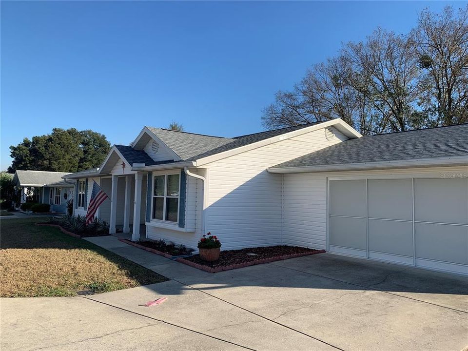 Side showing 2 car garage