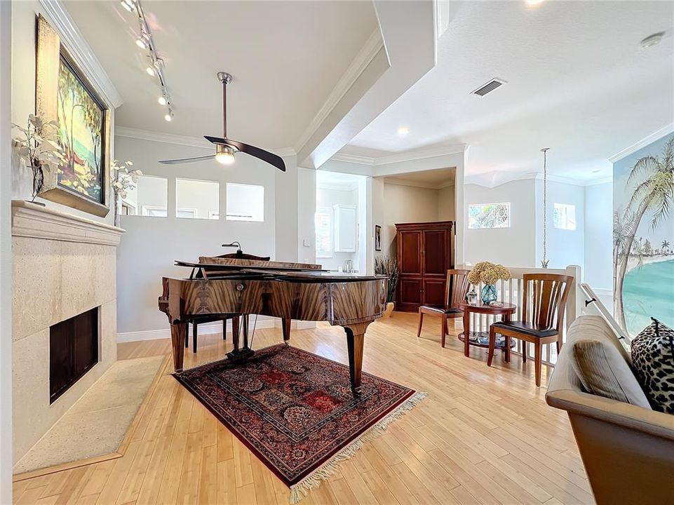 Spacious Dining Room with gas fireplace