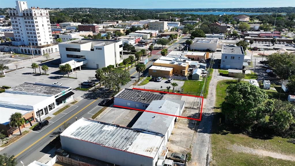 Property outlined with view of downtown