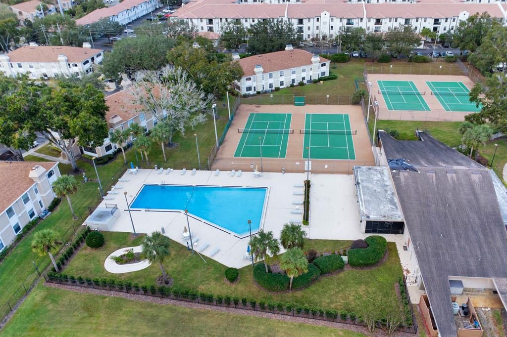 Pool and Tennis Court