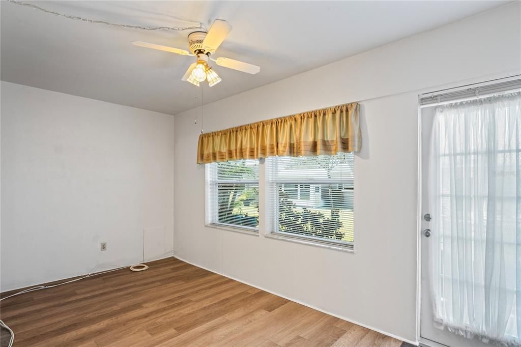 Could be second bedroom or den. Has a closet