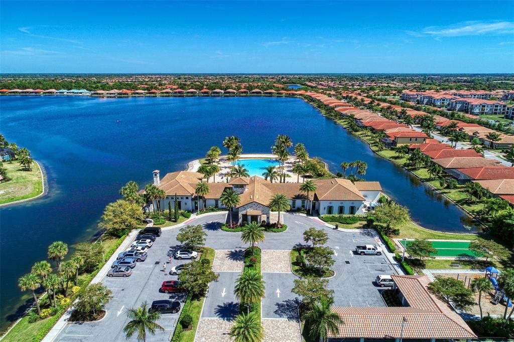 Community Clubhouse, Infinity Pool, Bocce, and Playground