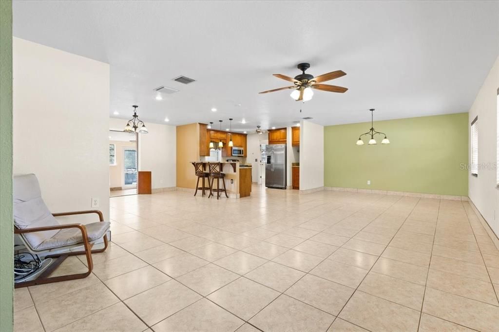 living room and kitchen open floor plan