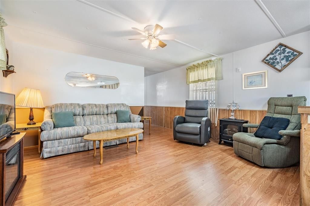 Laminate flooring in living area as well