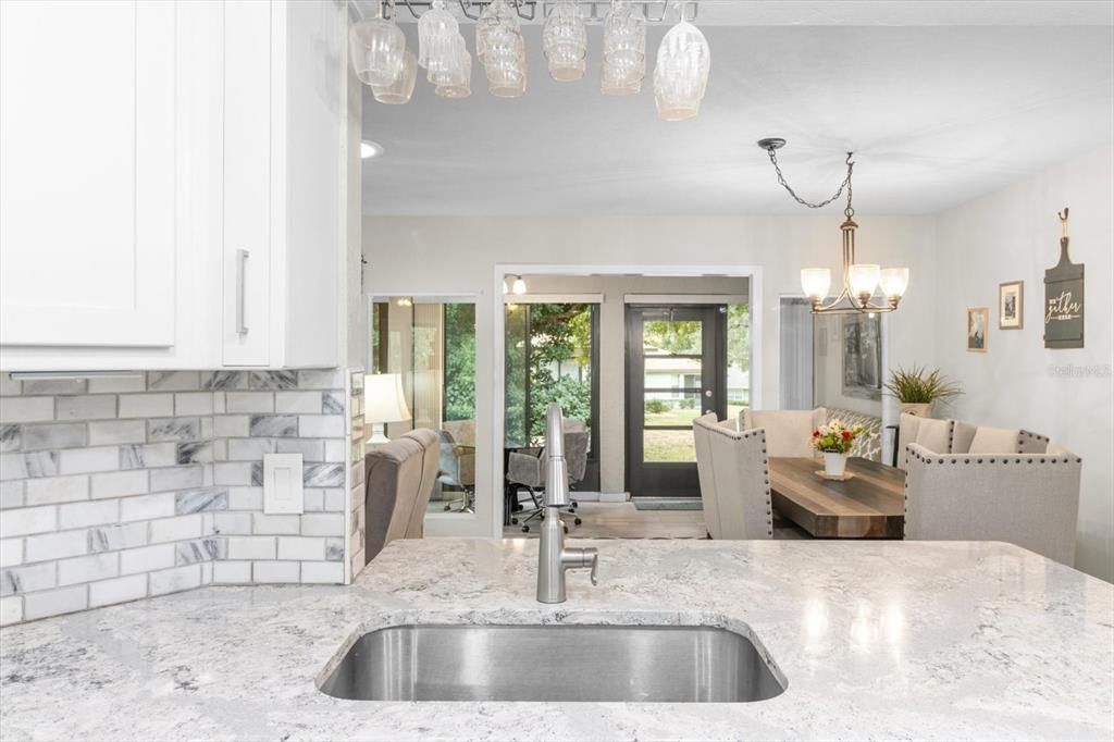 Kitchen overlooks the Dining/Living Room Combo