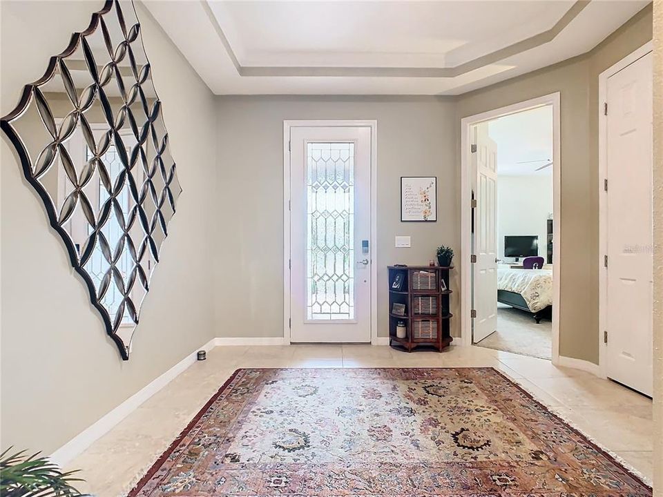 GRAND FOYER ENTRY W/ LEADED GLASS DOOR