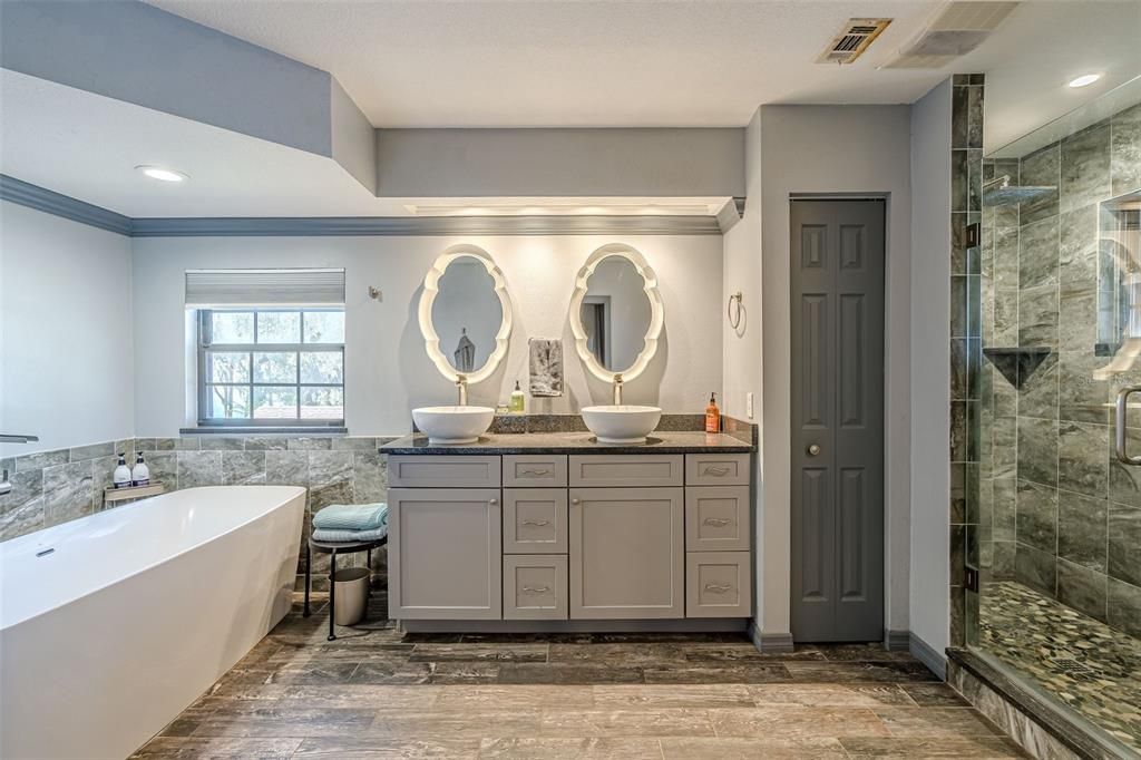 Primary Bathroom with soaker tub and separate shower