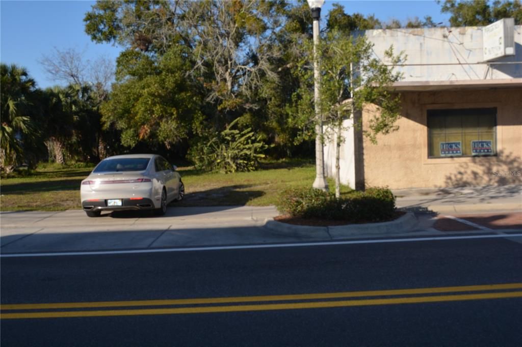 Sidewalks in front of the building