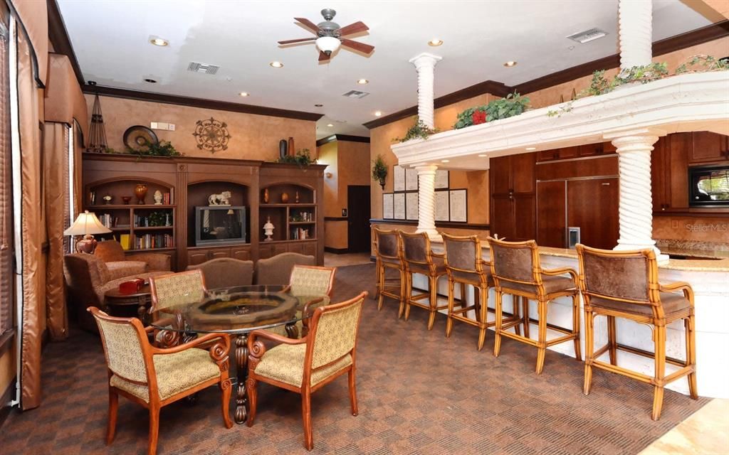 Library and kitchen in clubhouse