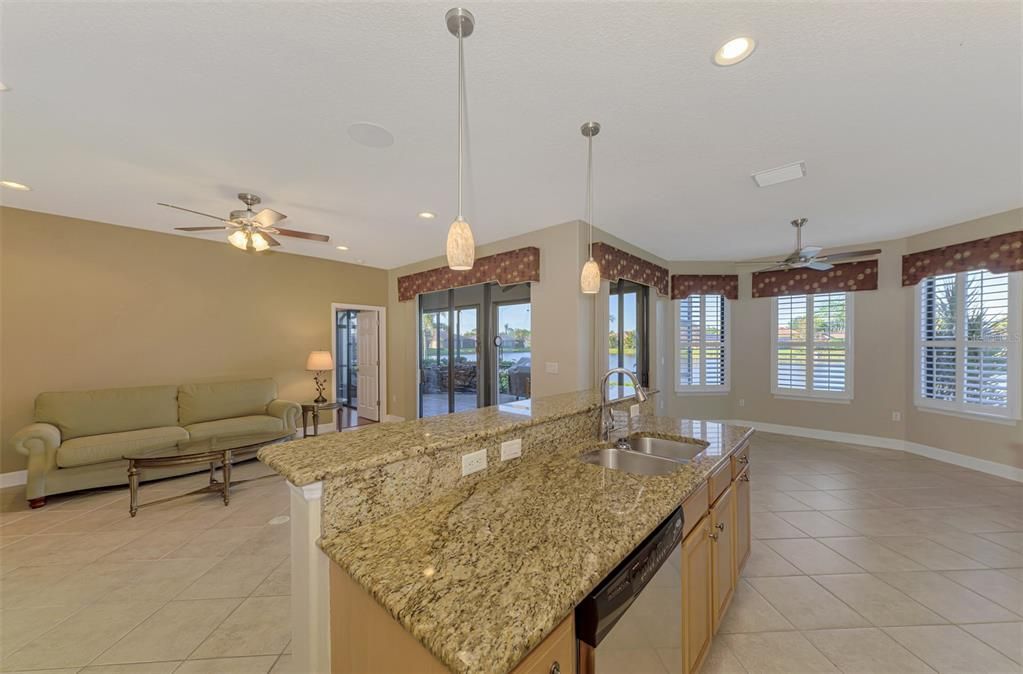 Kitchen Area Overlooking the Family Room