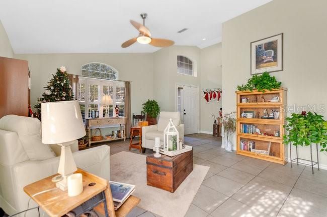 Living Room has vaulted ceiling