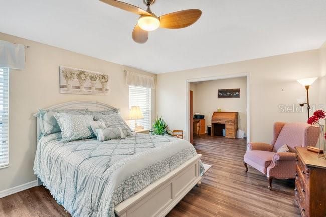 Primary Bedroom has an adjoining room with pocket doors