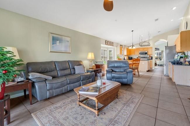 Family room is part of the open floor plan