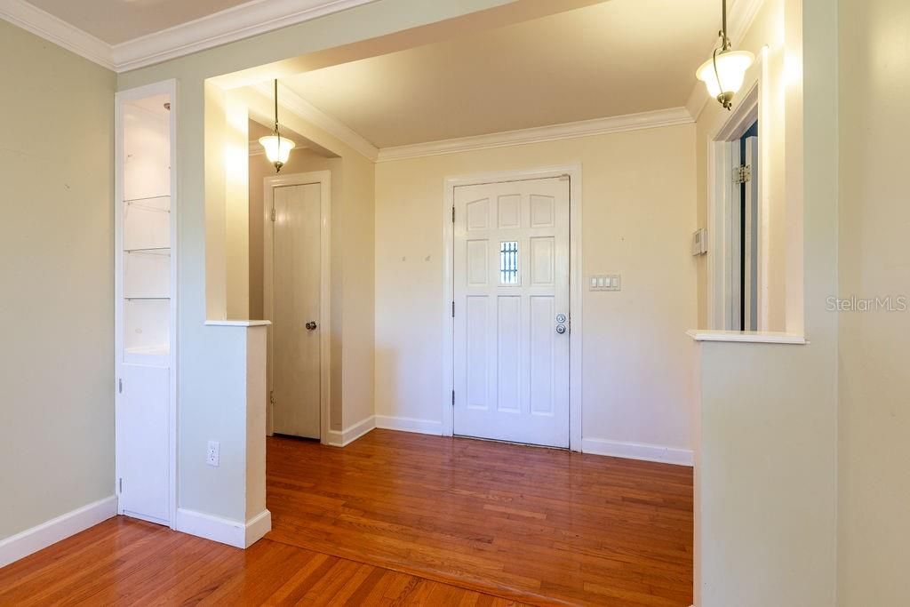 Looking at front door from dining room